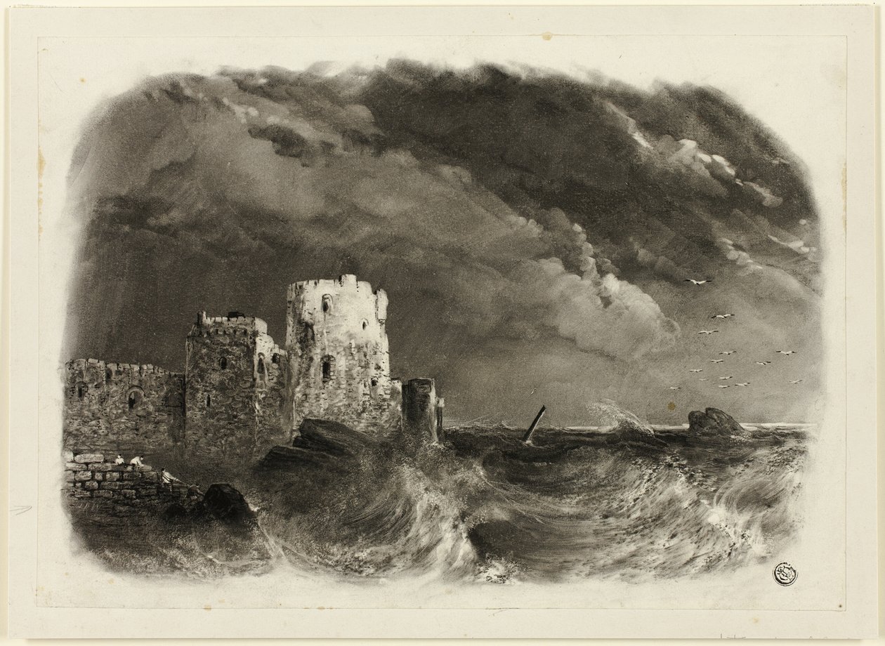 Château en ruine au bord de la mer - John Rawson Walker