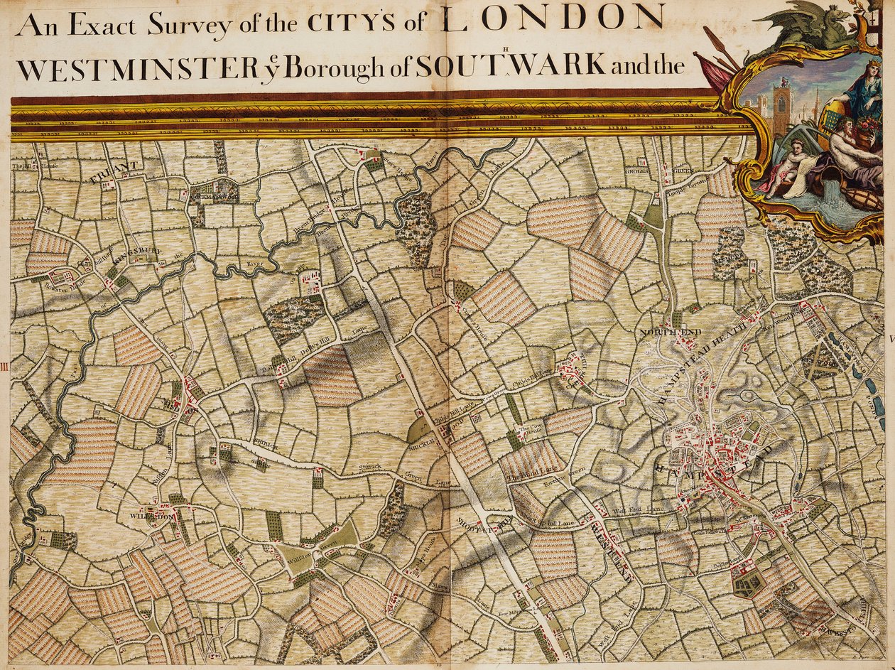Carte de Willesden et Hampstead - John Rocque