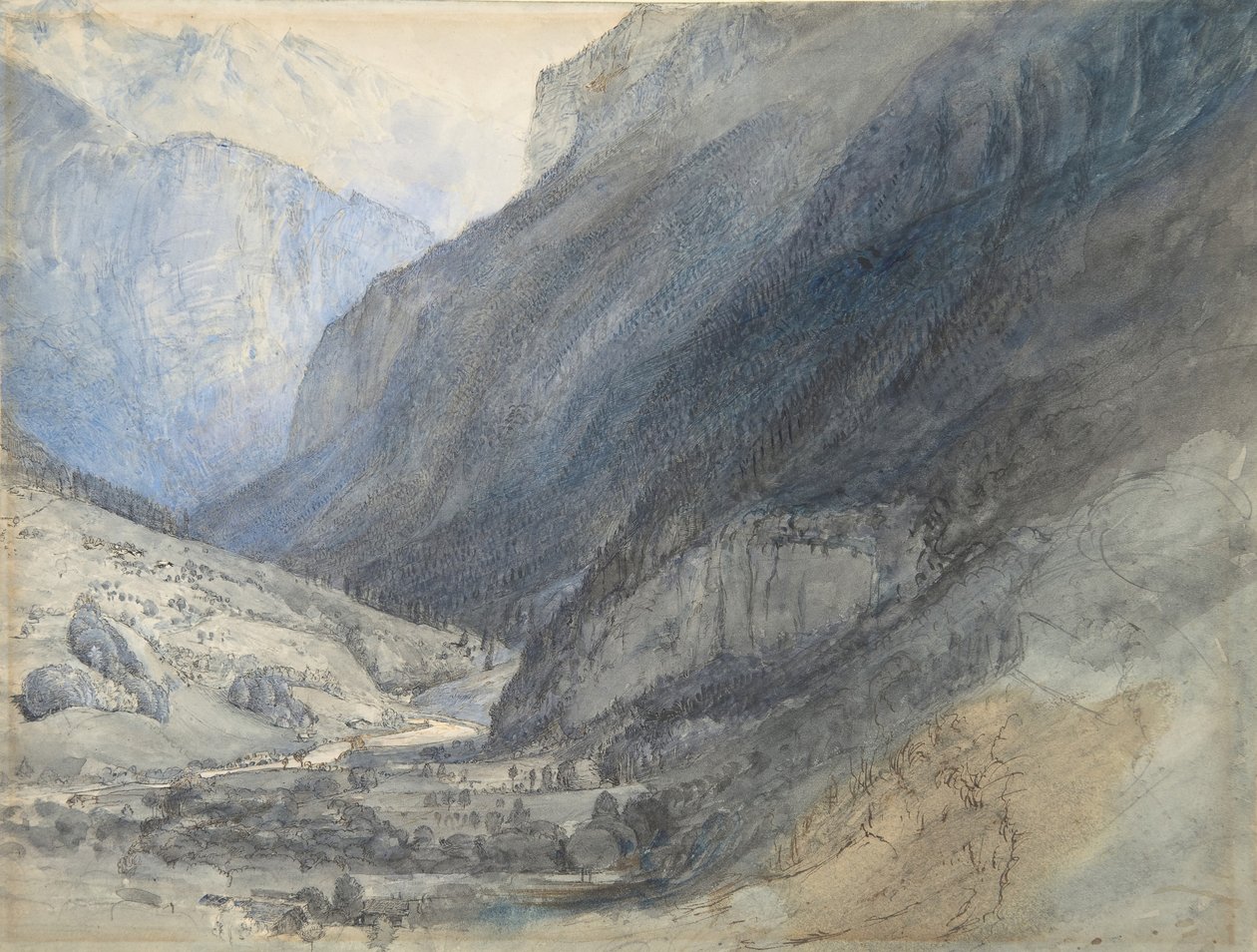 La vallée de Lauterbrunnen, Suisse, vers 1866 - John Ruskin