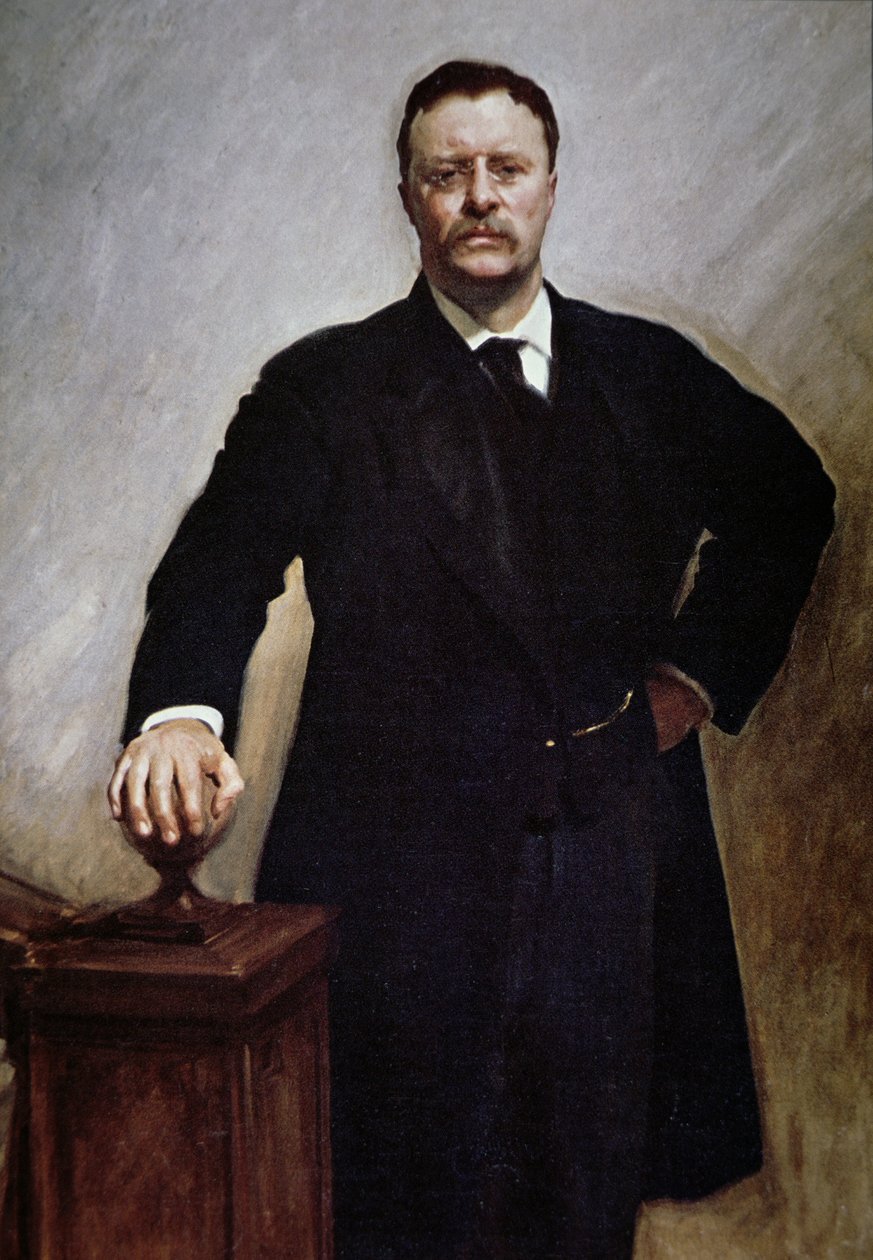 Théodore Roosevelt (lithographie en couleur) - John Singer (after) Sargent