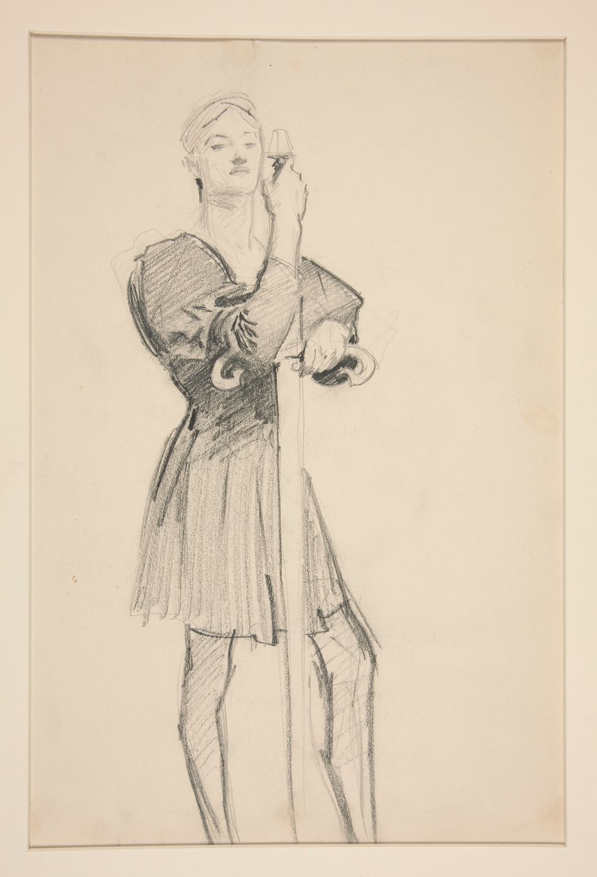 Figure debout avec une lance - John Singer Sargent