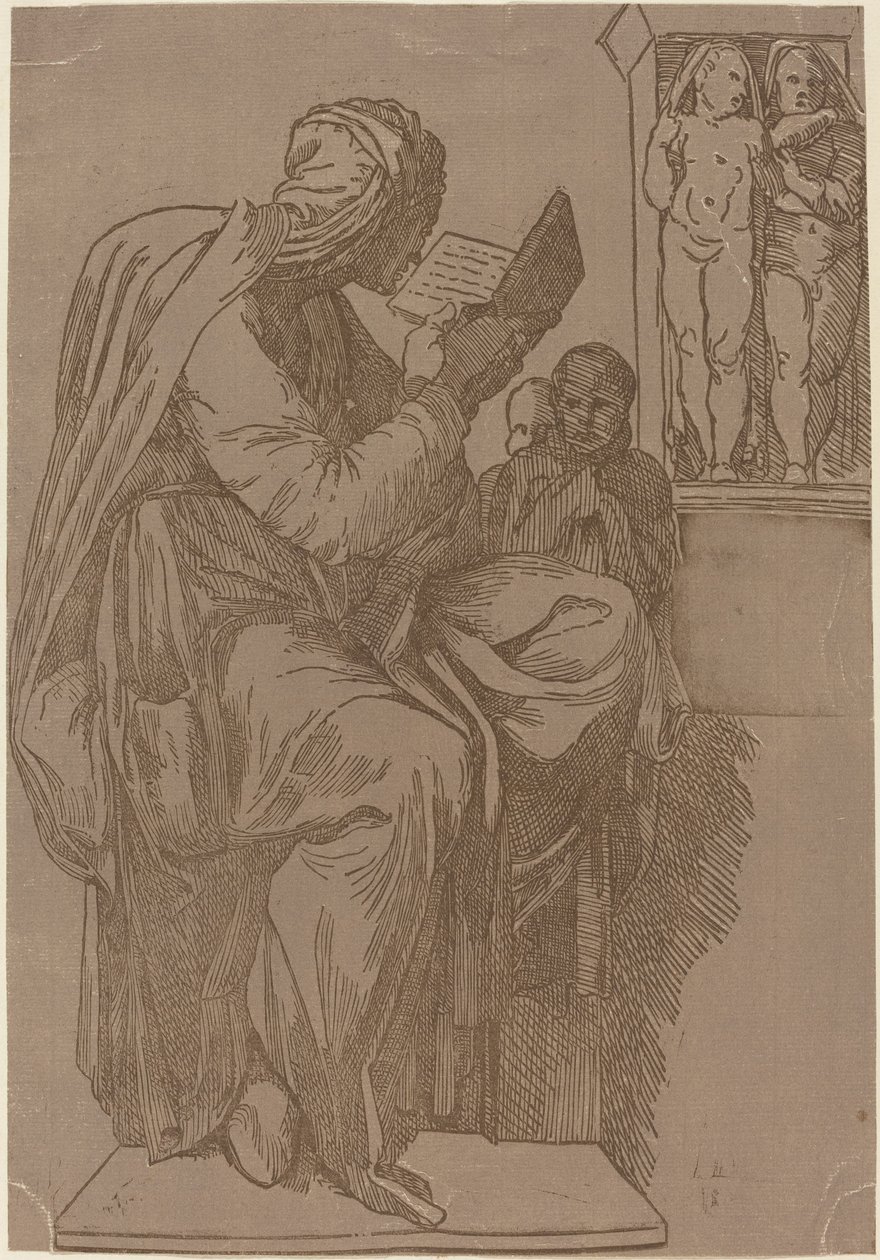 Une Sibylle lisant - John Skippe after Michelangelo