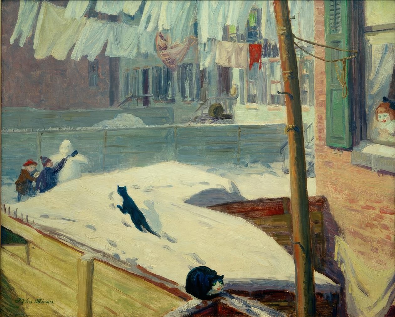 Cours arrière, Greenwich Village - John French Sloan