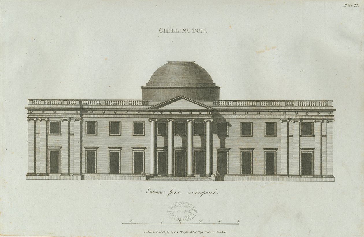 Chillington Hall : gravure - John Soane