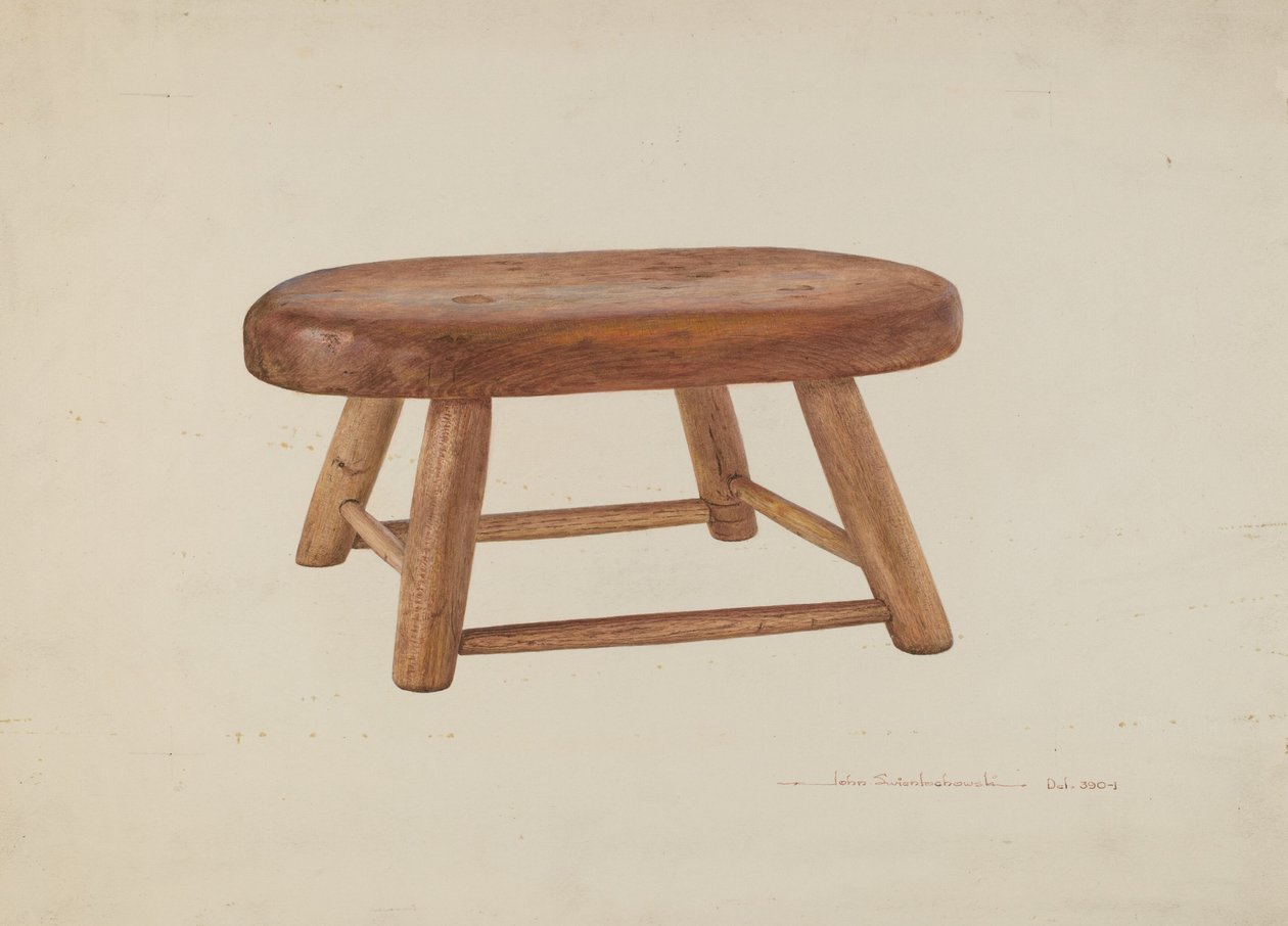 Tabouret de lit Pennsylvania Dutch - John Swientochowski
