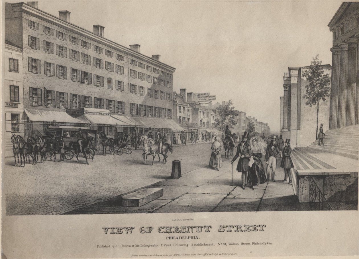 Vue de Chesnut Street, Philadelphie - John T. Bowen