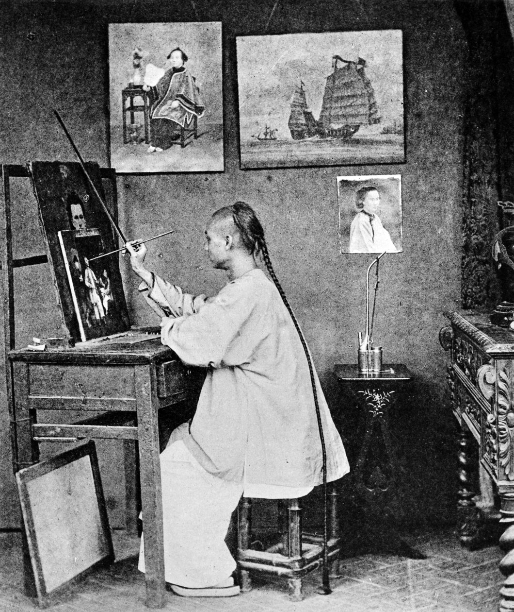 Lumqua, un artiste de Hong Kong, vers 1870 - John Thomson