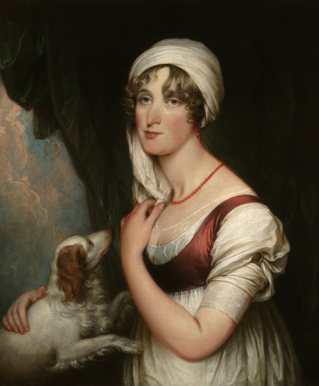 Sarah Trumbull avec un épagneul - John Trumbull