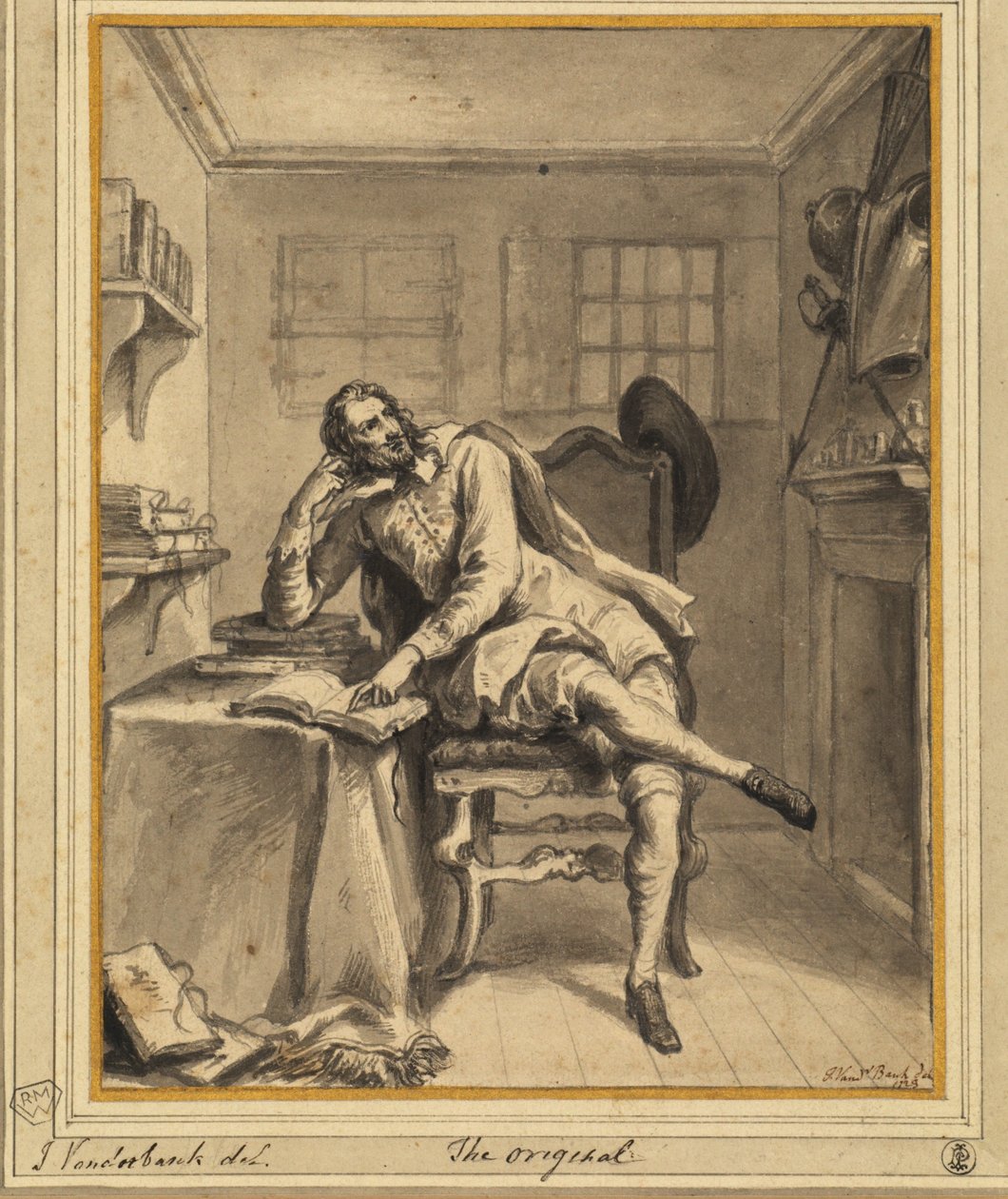 Don Quichotte dans son étude - John Vanderbanck