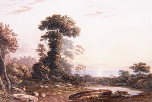 Coucher de Soleil au Château de Harlech - John Varley