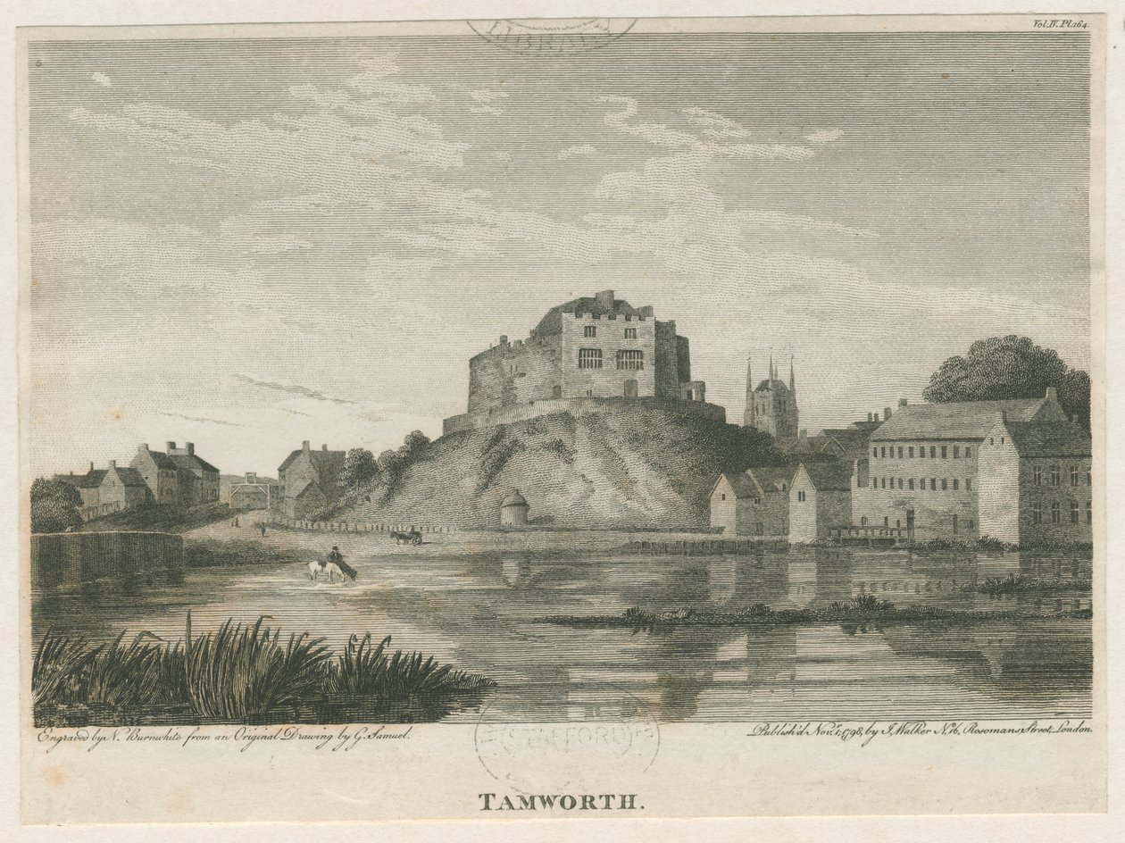 Château de Tamworth : gravure, nd [vers 1798] - John Walker