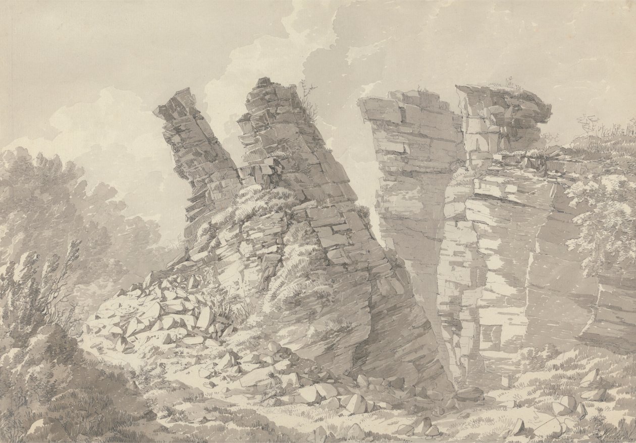 Maisons de Hob Thursts, Monsoldale, Derbyshire - John Webber