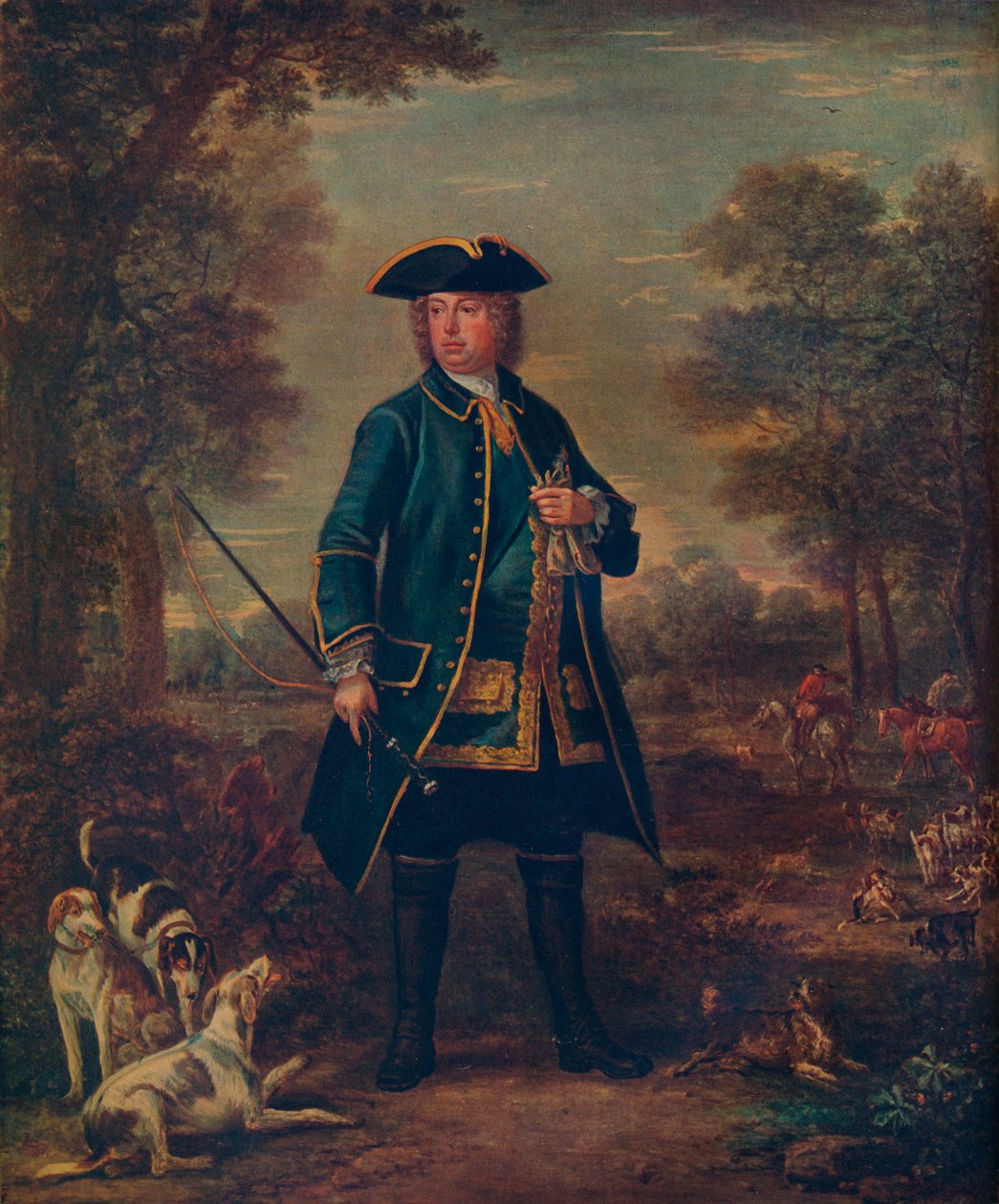 Sir Robert Walpole avec des chiens, 18ème siècle - John Wooton