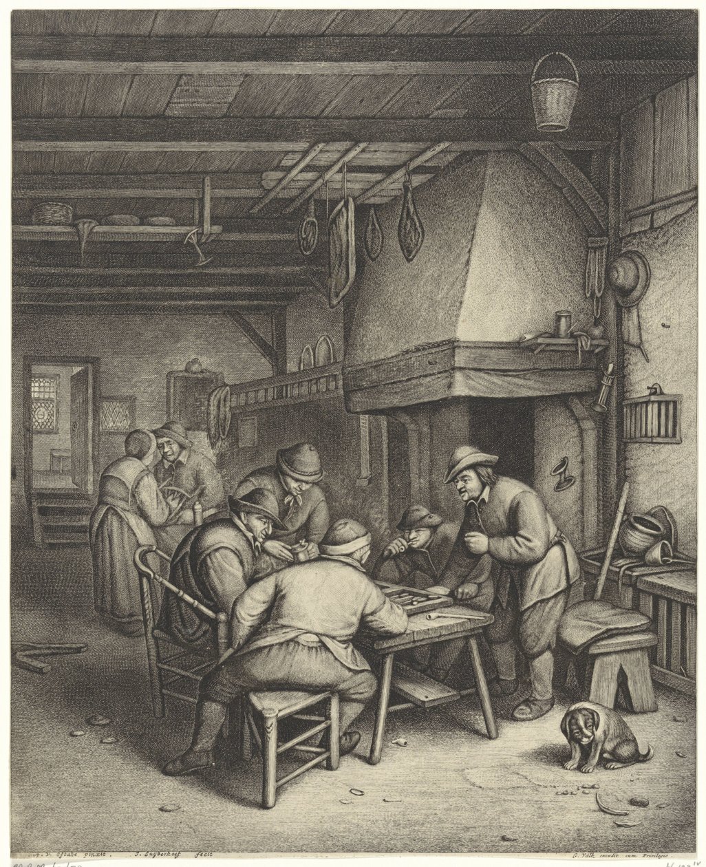 Intérieur paysan avec joueurs de trictrac - Jonas Suyderhoef