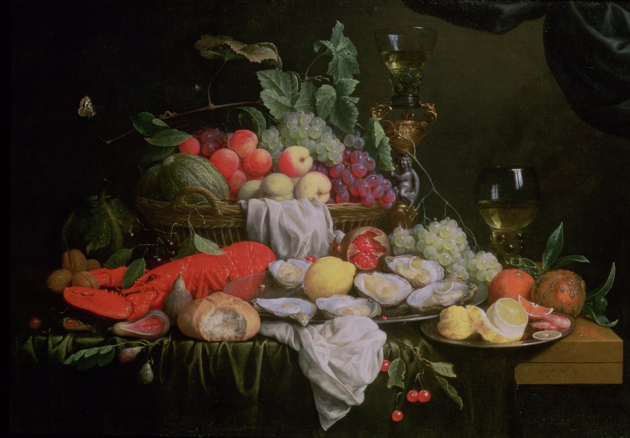 Nature morte avec citron, huîtres, homard et fruits, 1658 - Joris van Son