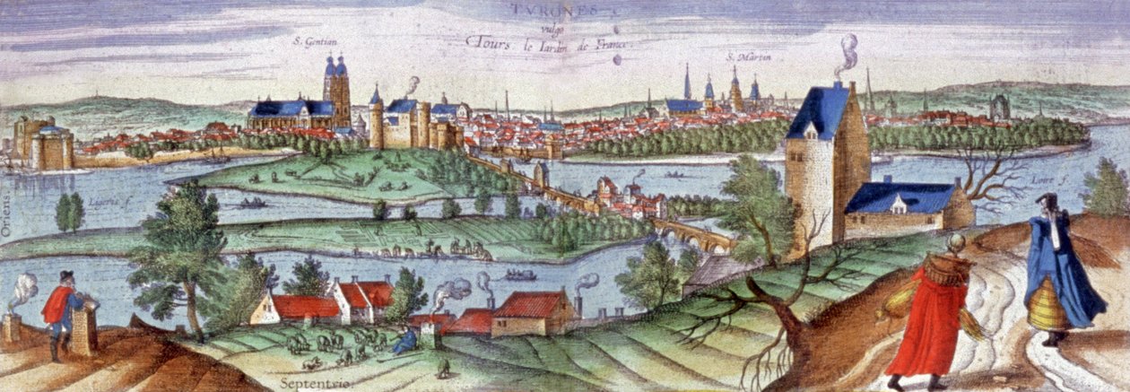 Vue de Tours, c.1561 (gravure) - Joris Hoefnagel