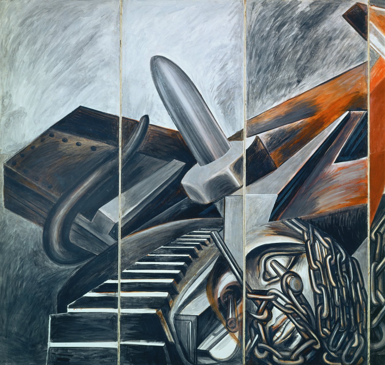 Bombardier en piqué et char - José Clemente Orozco