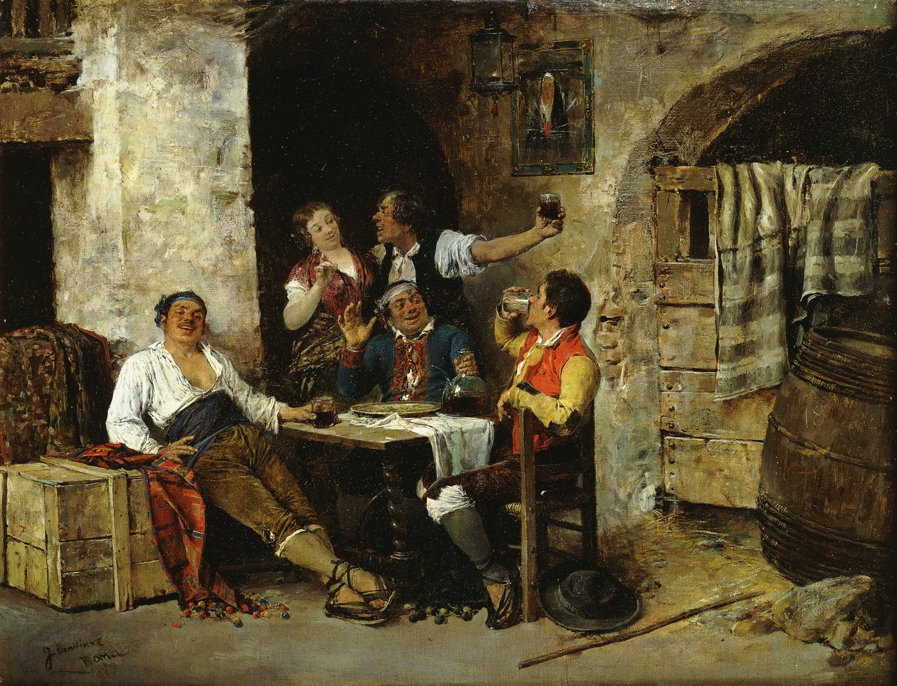 Dans la taverne - Jose Benlliure y Gil