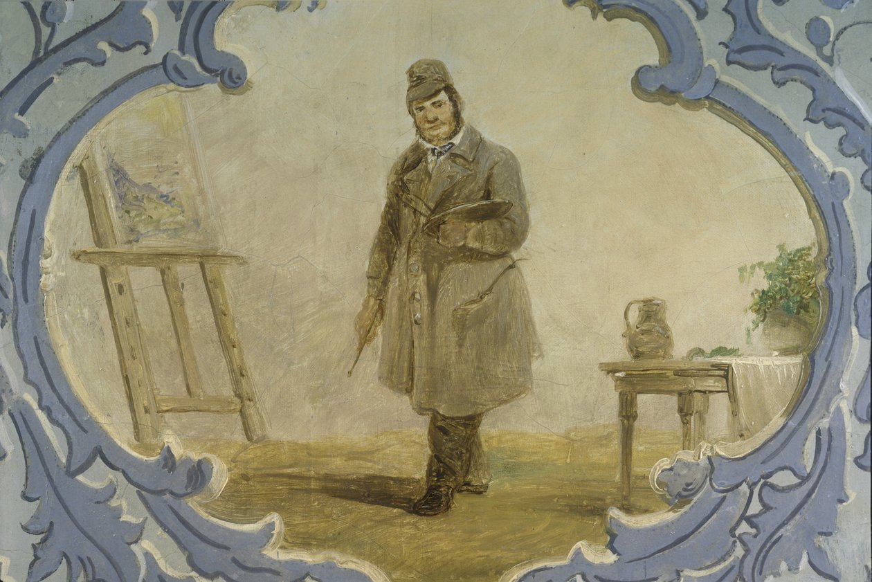 Autoportrait, années 1850 (peinture murale) - Josef Matj Navrátil