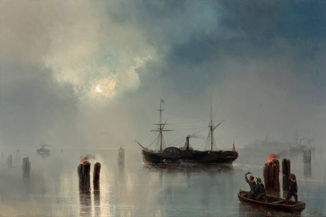 Balade nocturne dans la lagune - Josef Carl Berthold Püttner