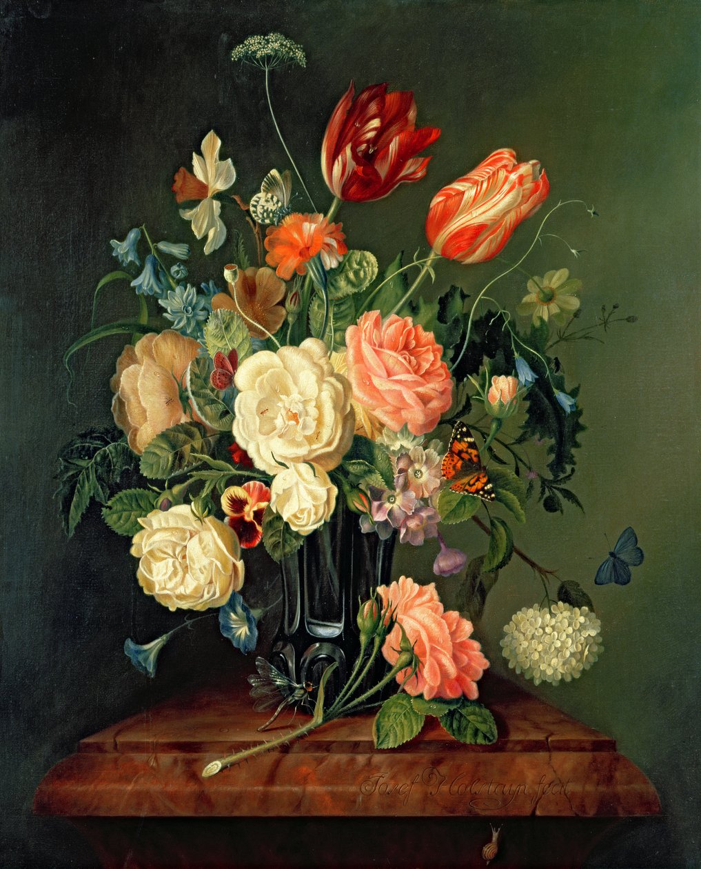 Nature morte avec fleurs mélangées - Josef Holstayn