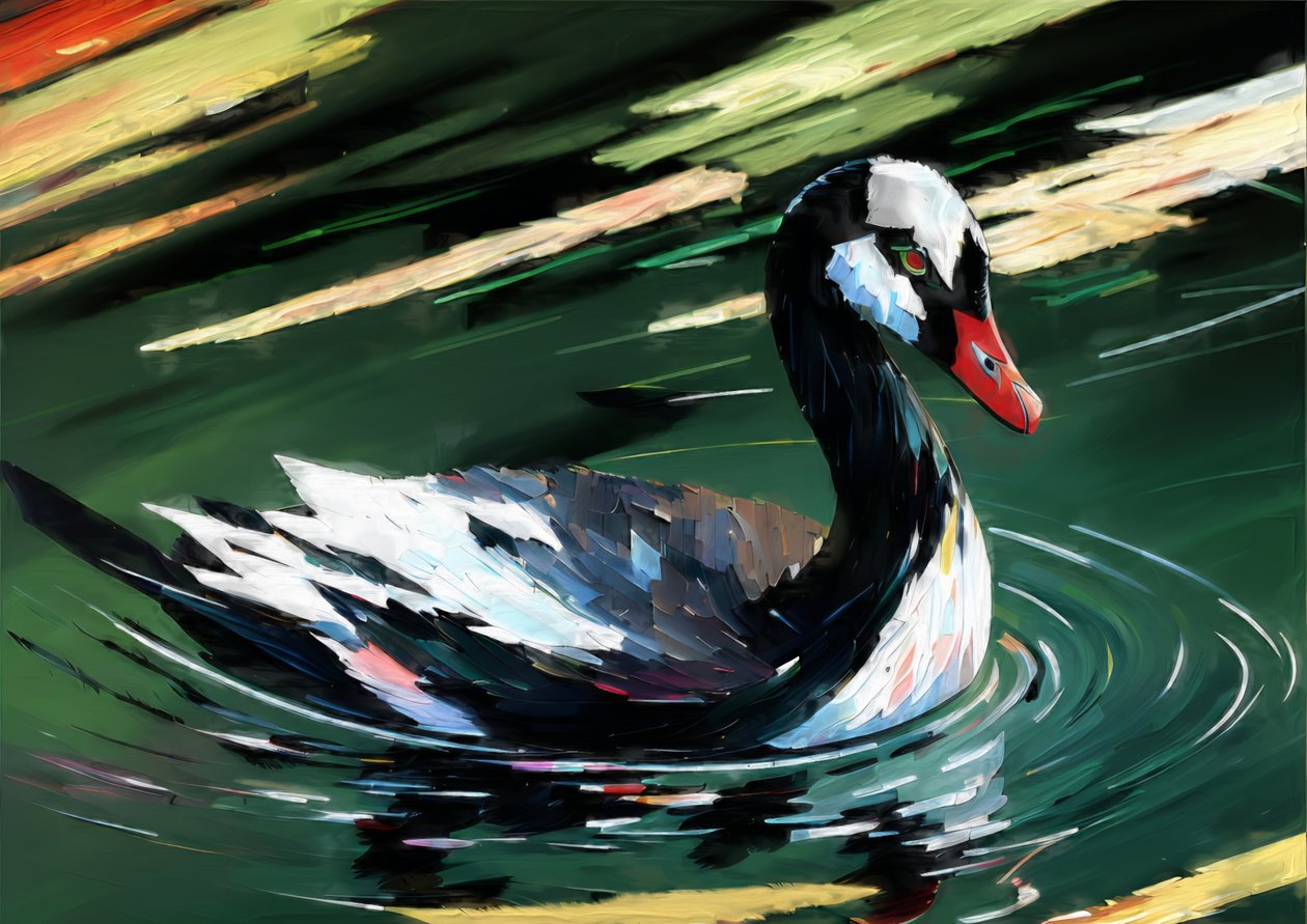 Animaux : Cygne noir 1 - Josef Johann Michel