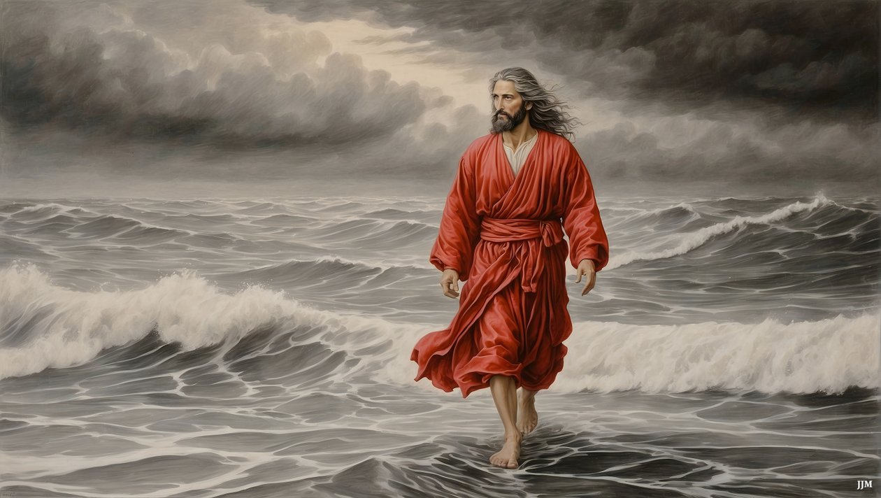 Jésus marche sur le lac (02) - Josef Johann Michel