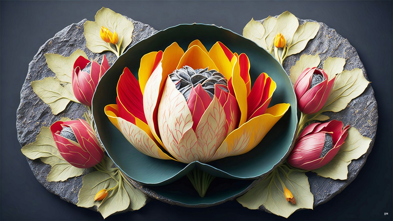 mandala: éléments de tulipes_02 - Josef Johann Michel