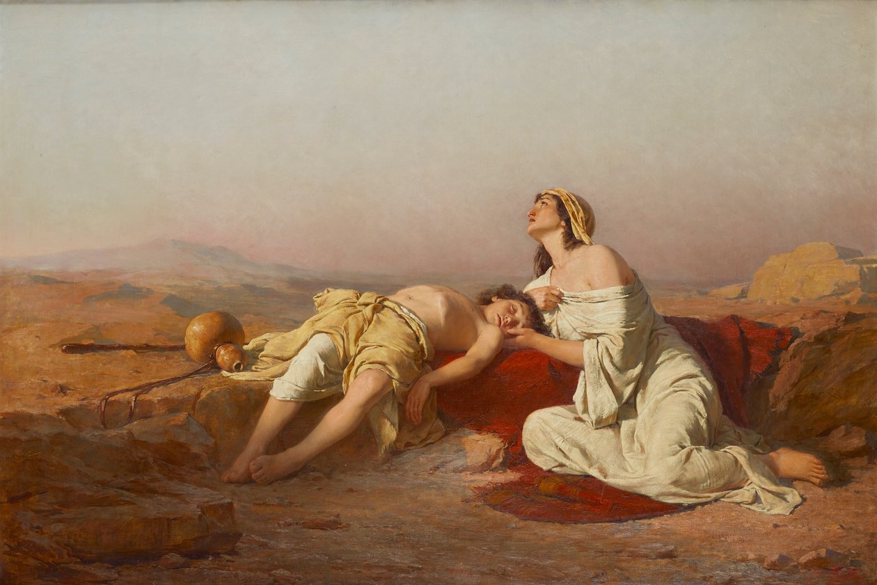 Agar et Ismaël dans le désert - Josef Straka