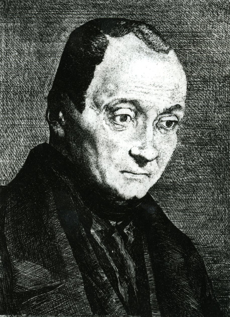 Auguste Comte, gravé par Félix Bracquemond, 1851 - Joseph Benoit Guichard