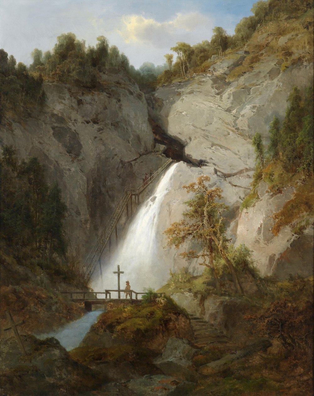 La cascade près de la Femme Morte entre Mürzsteg et Frein - Joseph Brunner