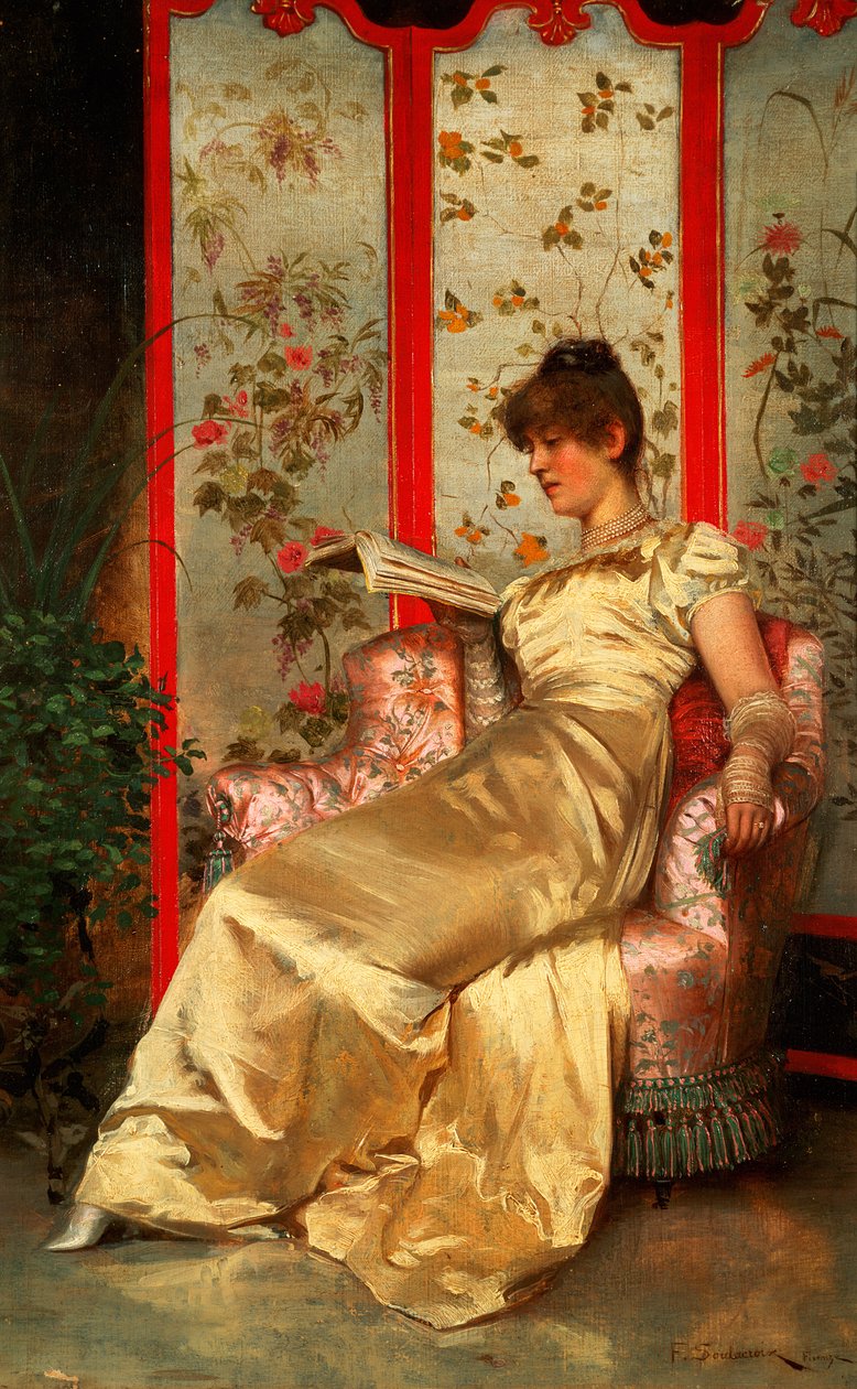 Dame lisant - Joseph Frederick Charles Soulacroix