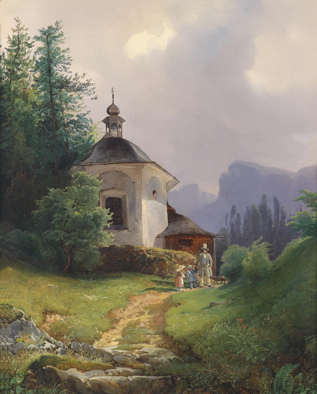 Chapelle sur le mont Calvaire à la Lahn près de Hailstadt (Hallstatt) - Joseph Holzer