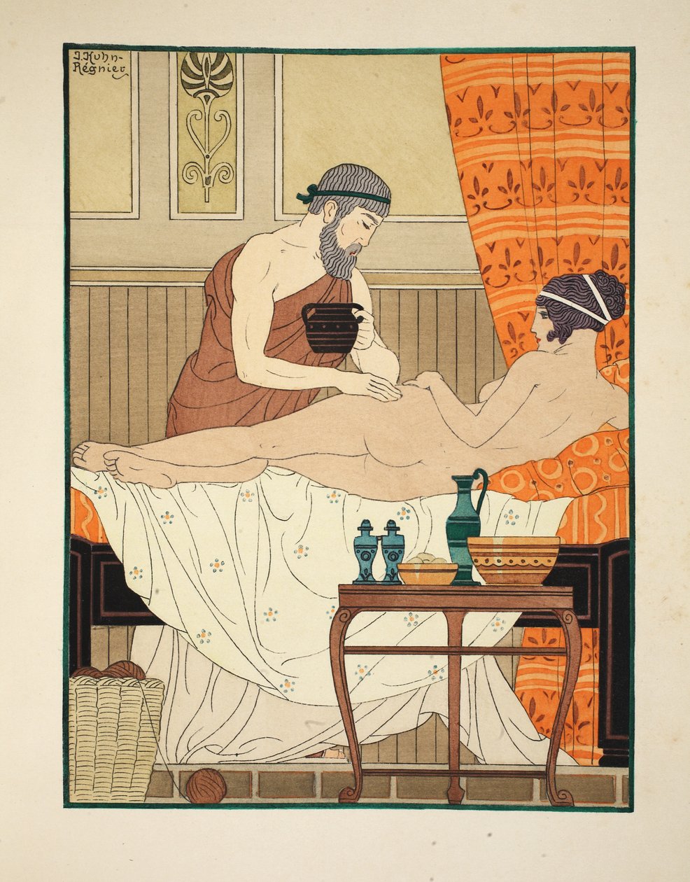 Application de parfum égyptien blanc sur la hanche, illustration de 