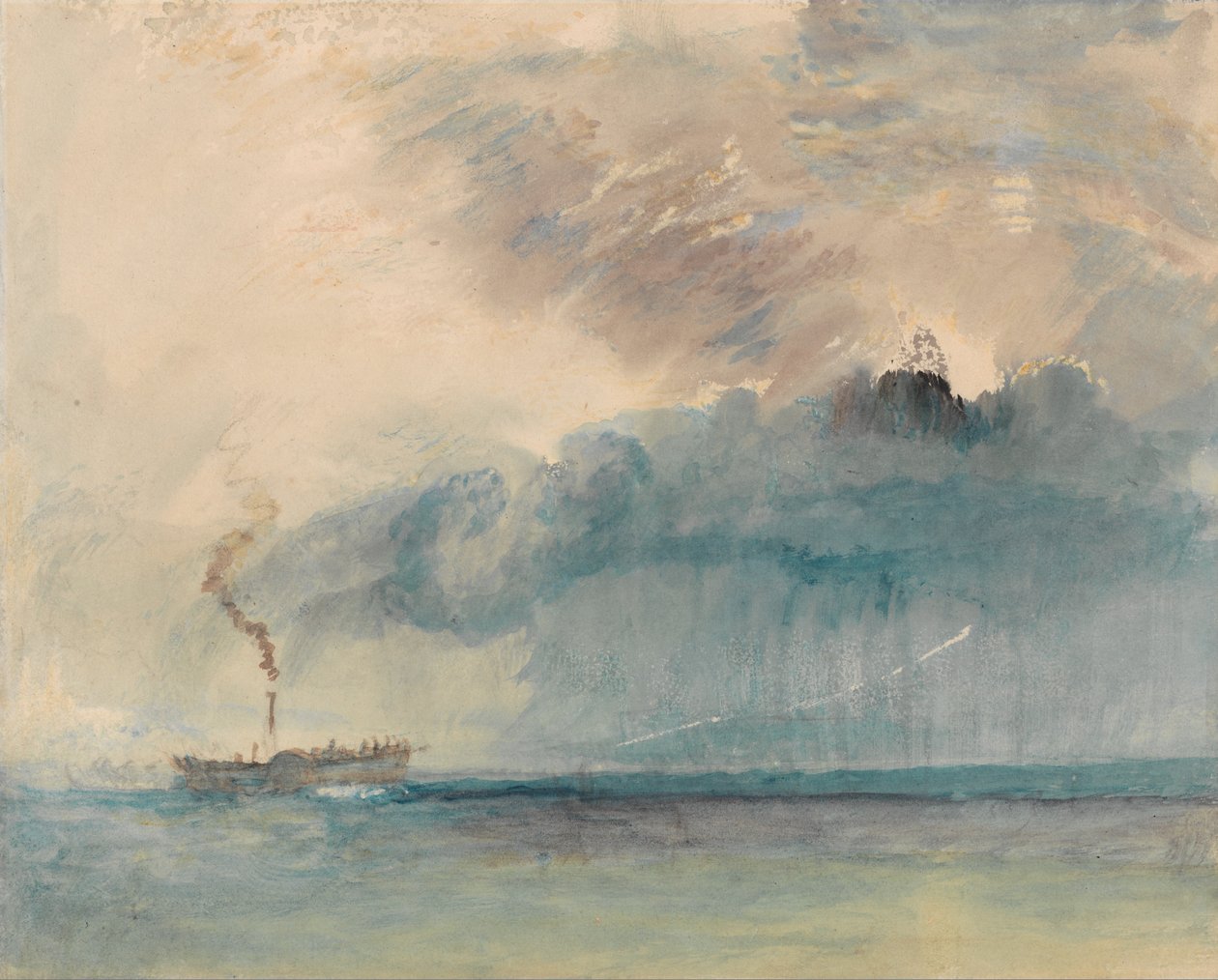 Un bateau à vapeur à aubes dans une tempête - Joseph Mallord William Turner
