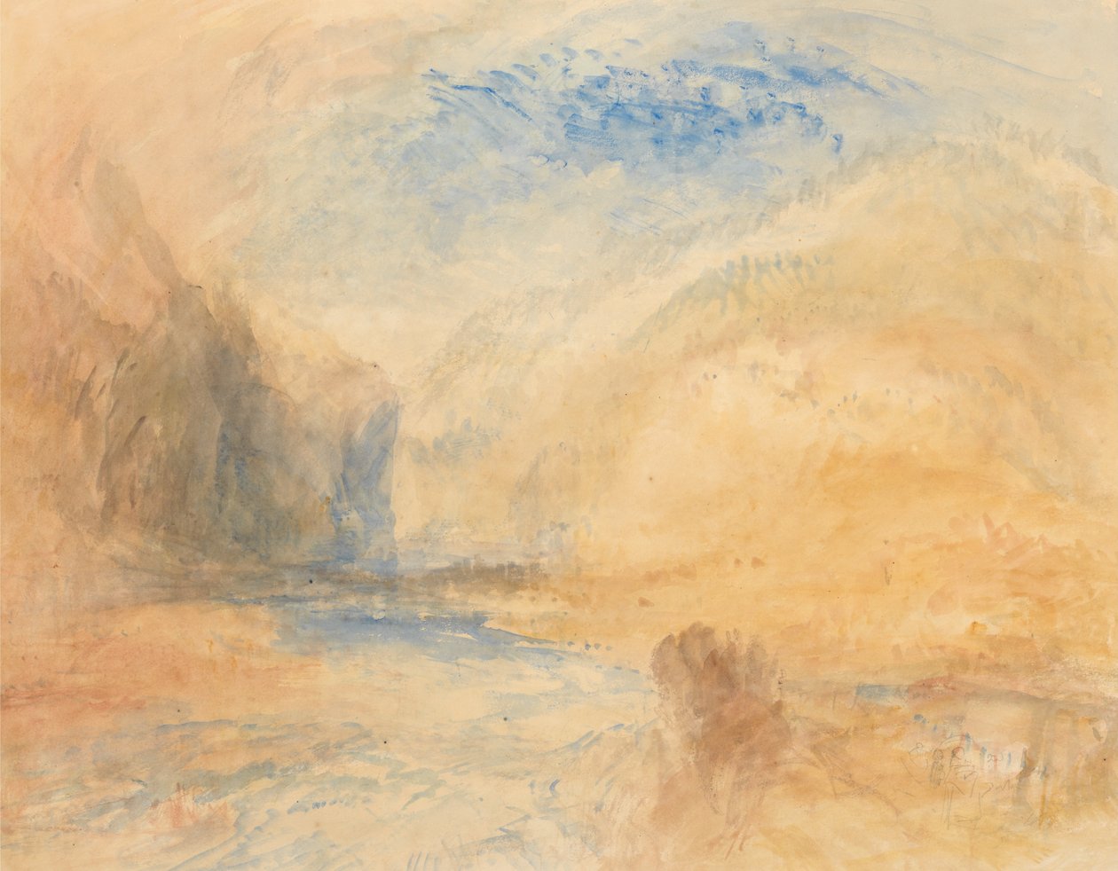 Paysage de montagne avec lac - Joseph Mallord William Turner