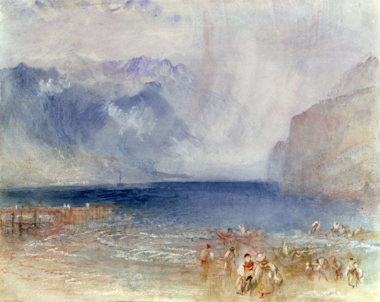 Le premier vapeur sur le lac de Lucerne en 1841 - Joseph Mallord William Turner