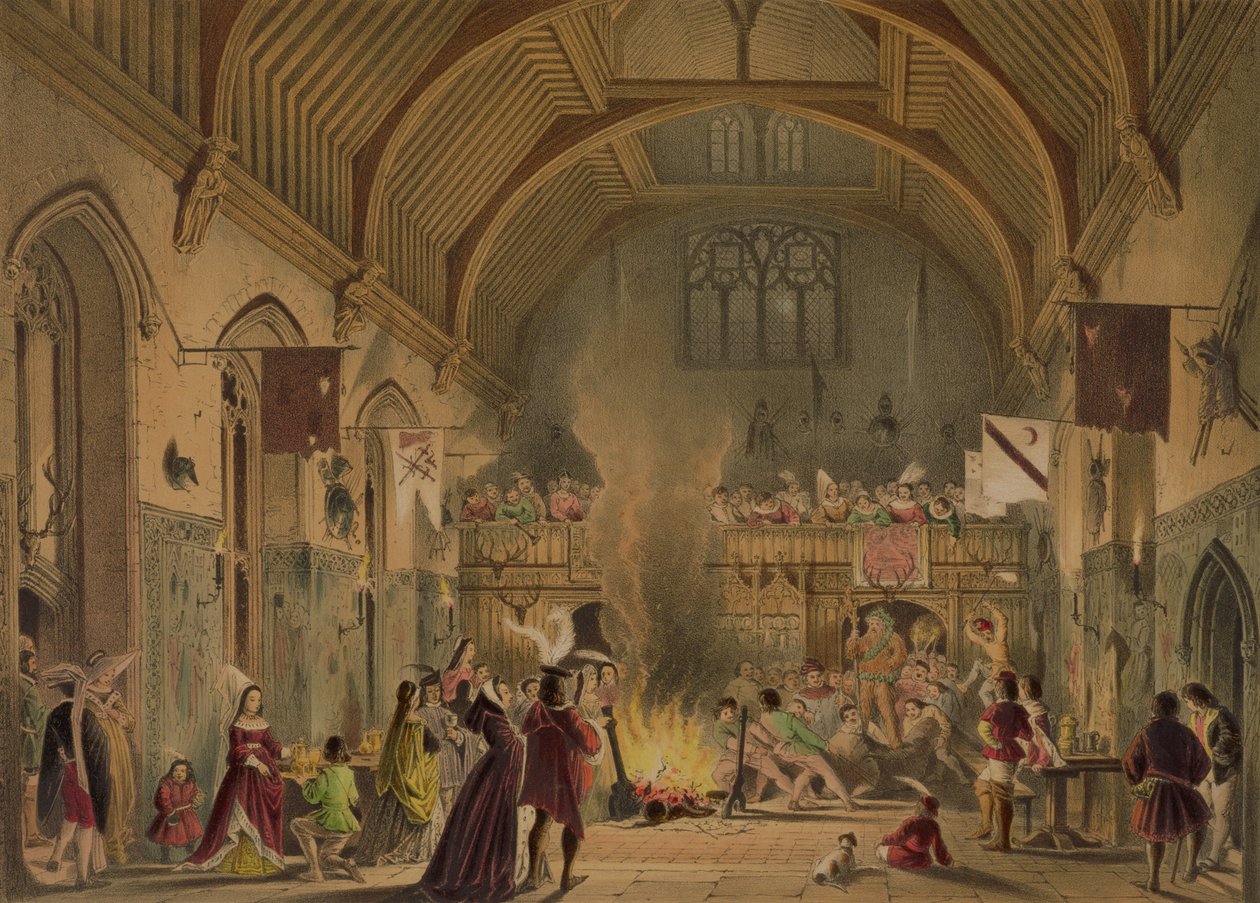 Banquet dans la salle baronniale, Penshurst Place, Kent, de 