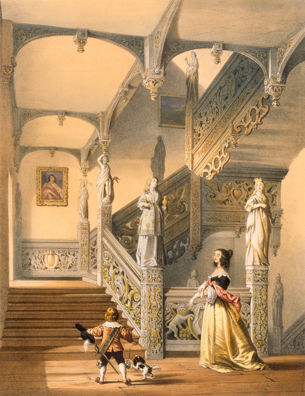 Grand escalier élisabéthain, Aldermaston, Berkshire, de 