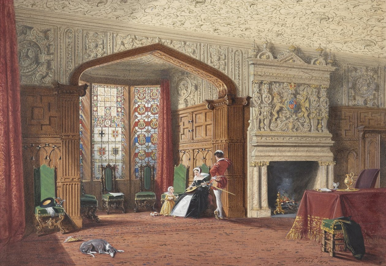 Une pièce élisabéthaine à Lyme Hall, Cheshire - Joseph Nash
