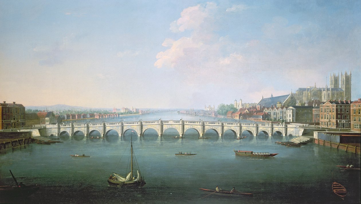 Vue de la Tamise au pont de Westminster - Joseph Nicholls