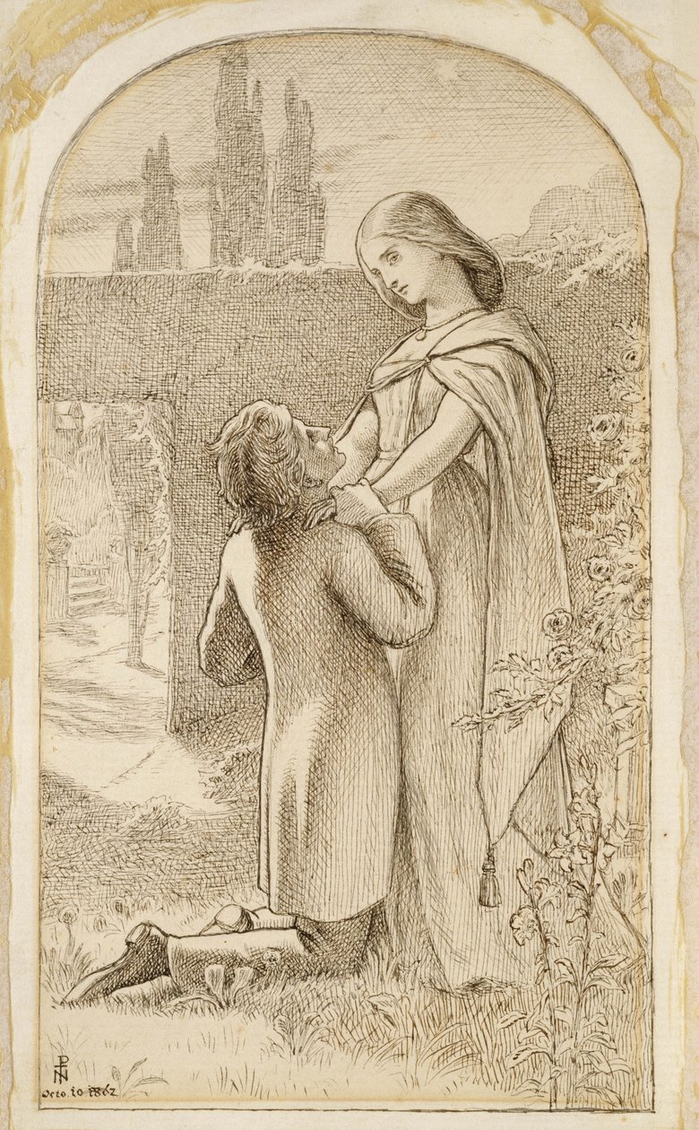 Deux amoureux dans un jardin étoilé, 1862 - Joseph Noel Paton