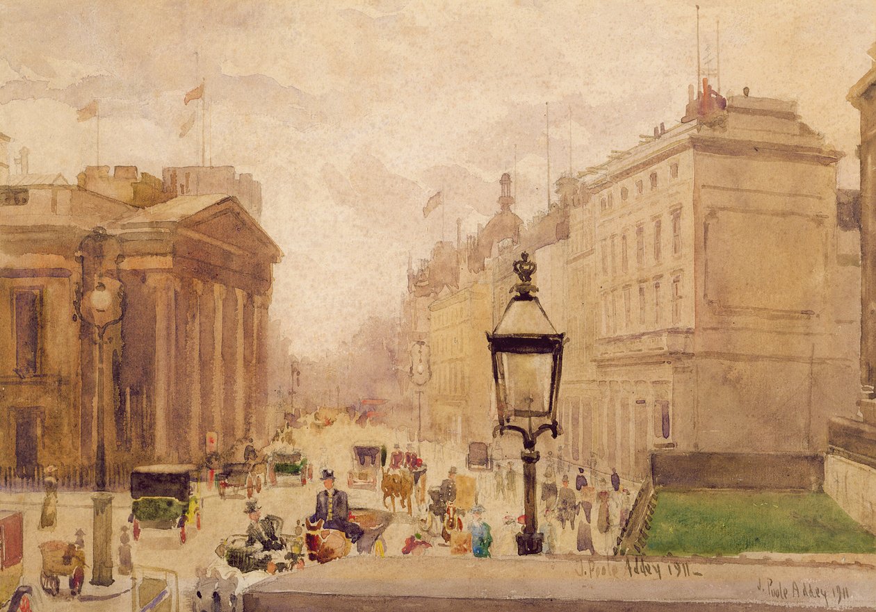 Pall Mall depuis la National Gallery, avec vue sur le Royal College of Physicians, 1911 - Joseph Poole Addey