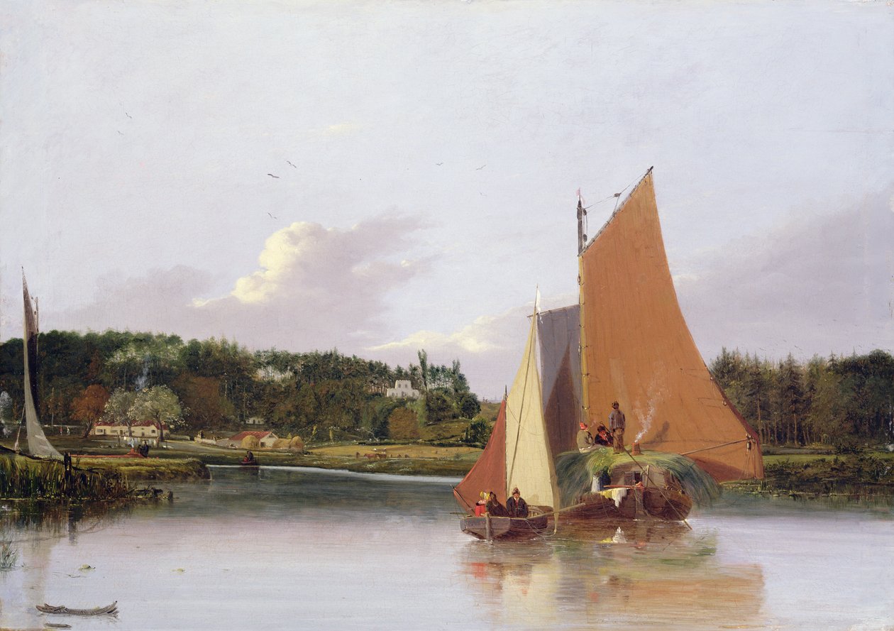 Bateaux sur la Yare près de Bramenton, Norfolk, 1828 - Joseph Stannard