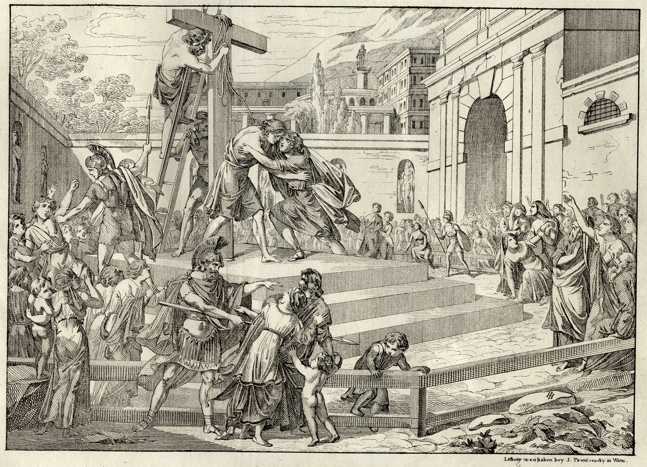 Illustration de la ballade Die Bürgschaft de Friedrich Schiller - Joseph Trentsensky