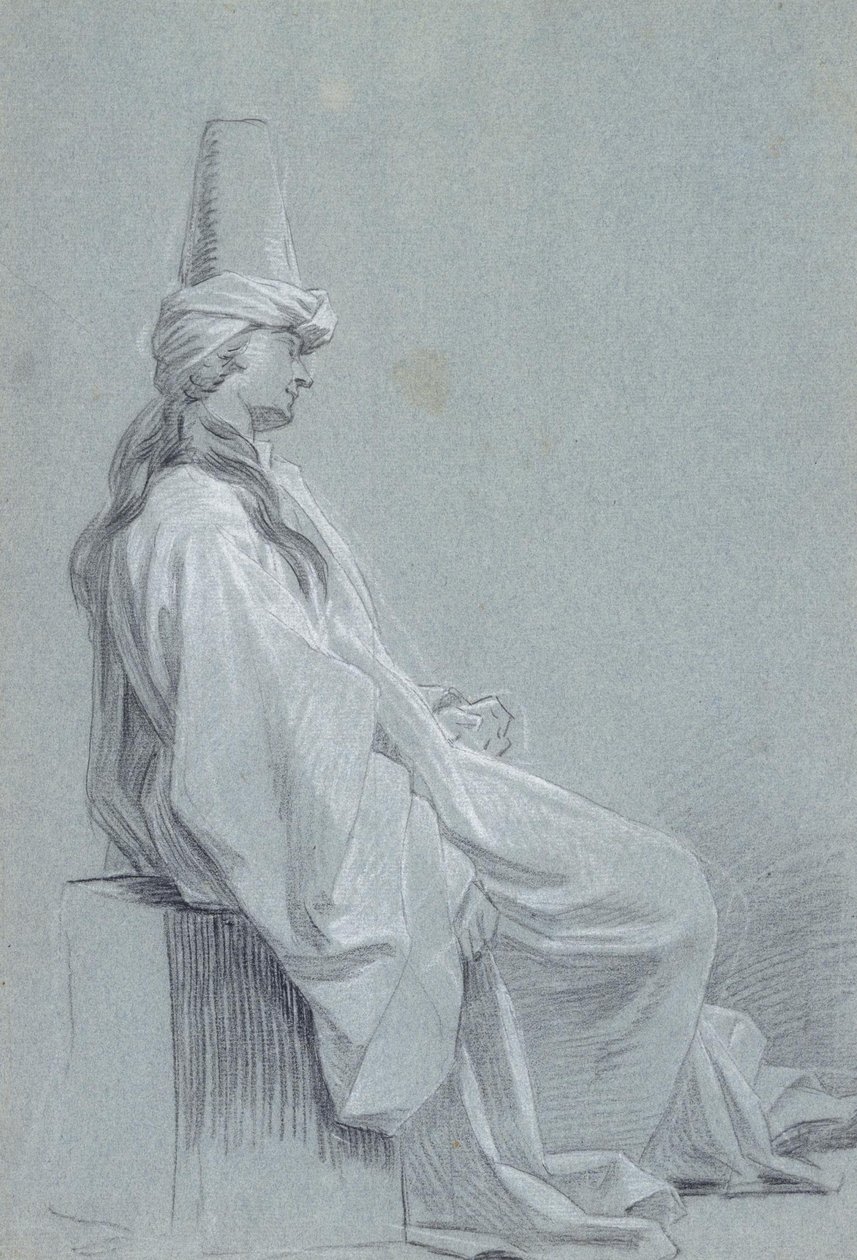 Un jeune homme assis en costume oriental - Joseph Vivien
