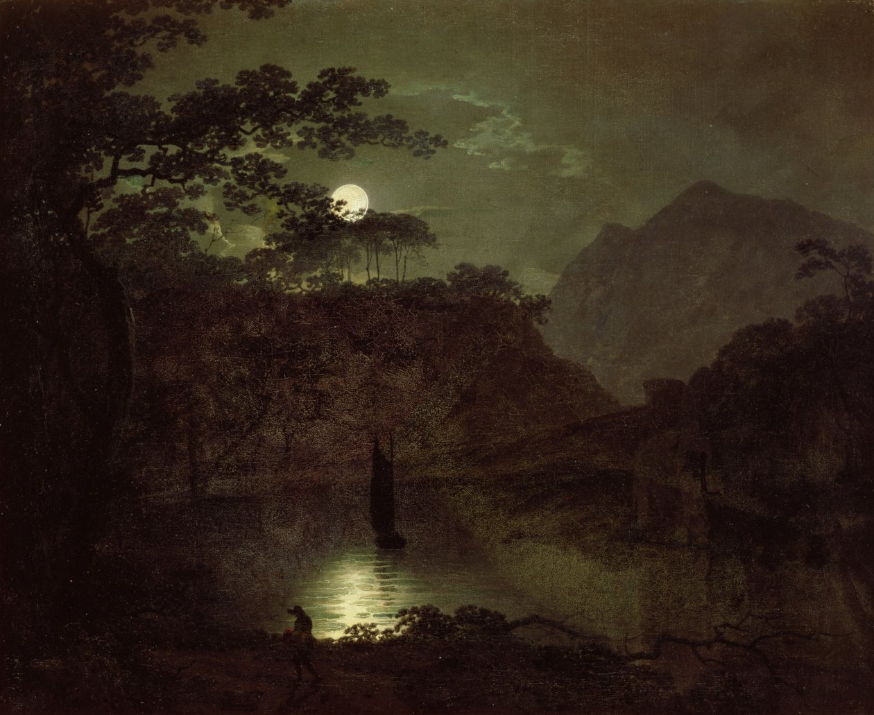 Un lac au clair de lune, c.1780-82 - Joseph Wright of Derby