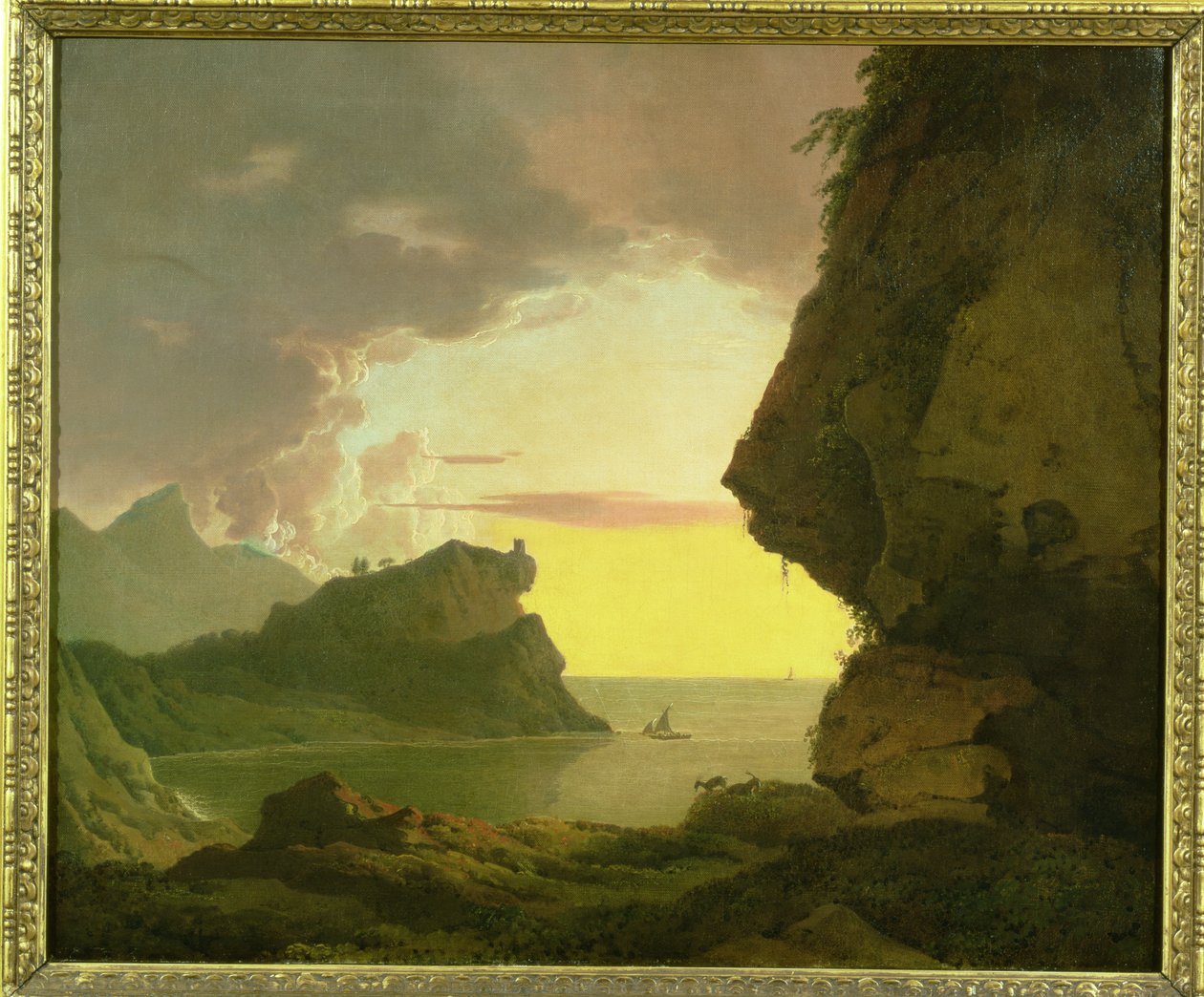 Coucher de soleil sur la côte près de Naples, vers 1785-90 - Joseph Wright of Derby
