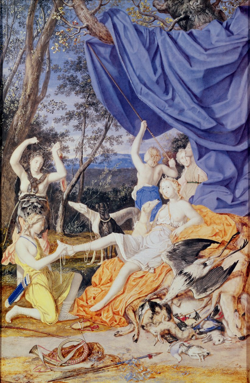 Françoise Louis de la Baume le Blanc (1644-1710) Mademoiselle de la Vallière, en Diane - Joseph Werner