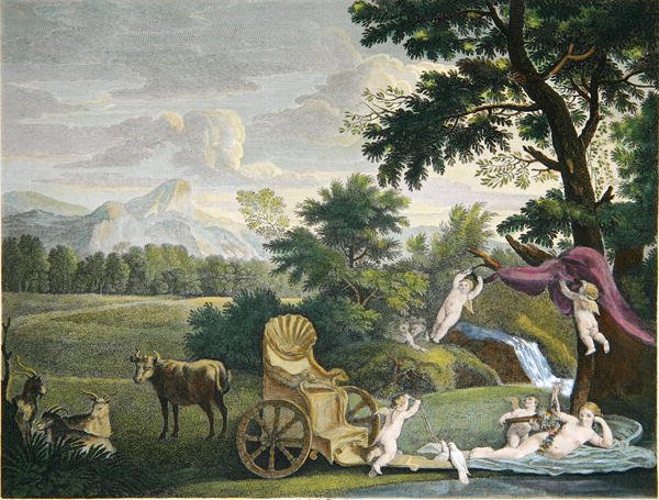 Vénus se baignant et Cupidons - Joseph (after) Farington
